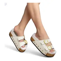 GENERICO - Sandalia Mujer Plataforma 7 Cm 2086L-52 Color Blanco