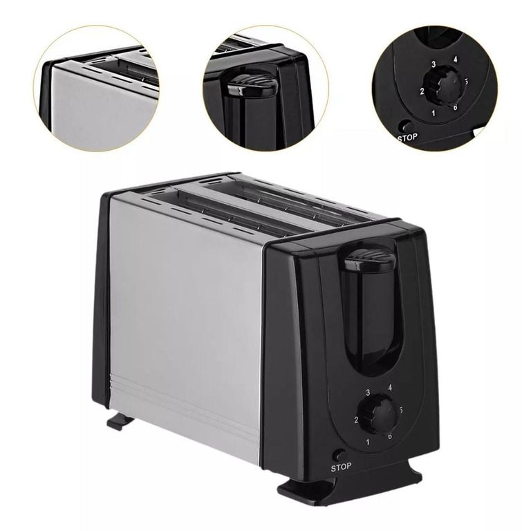 Tostadora QLT-118B de Acero Inoxidable 2 Panes 650W