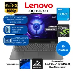 LENOVO - Laptop LOQ Intel Core i5(15IRX11) RAM 16 GB SSD 512 GB 15.6" FHD Windows 11