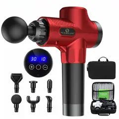 VICTORIA - Pistola de Masaje Muscular 30 Velocidades y 6 Cabezales Intercambiable