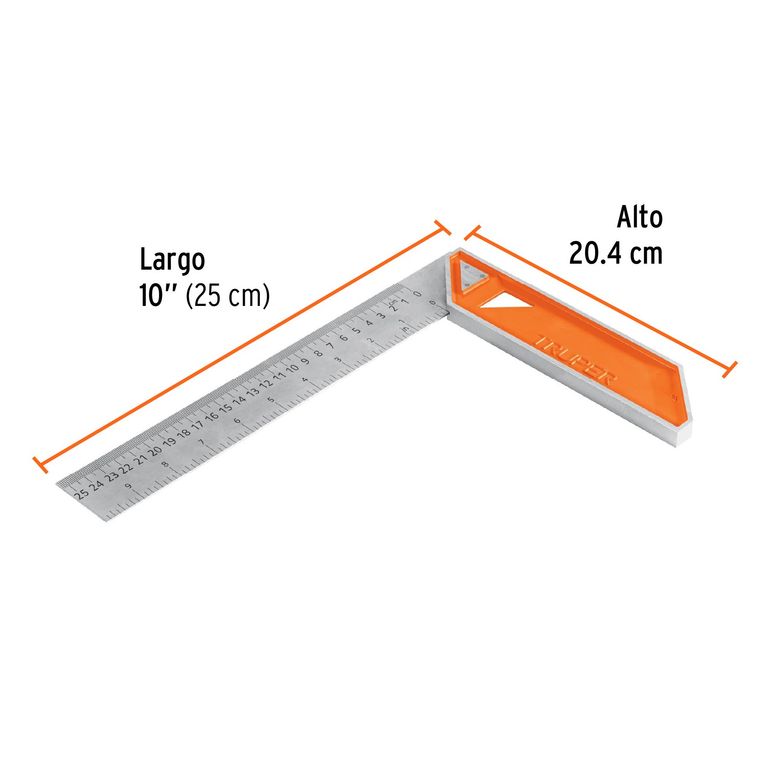 Escuadra 10″ Para Carpintero con Mango de Aluminio