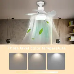 PREMIUM - Foco Led Ventilador 5 Aspas con Control Remoto 2000 Lúmenes