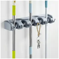 GENERICO - Organizador De Escobas Pl18V Con Ganchos Plegables Y Resistente