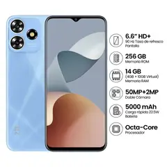 ZTE - Celular Blade A73 256GB 4GB ram +10GB cámara principal 50MP frontal 5MP 66 Azul