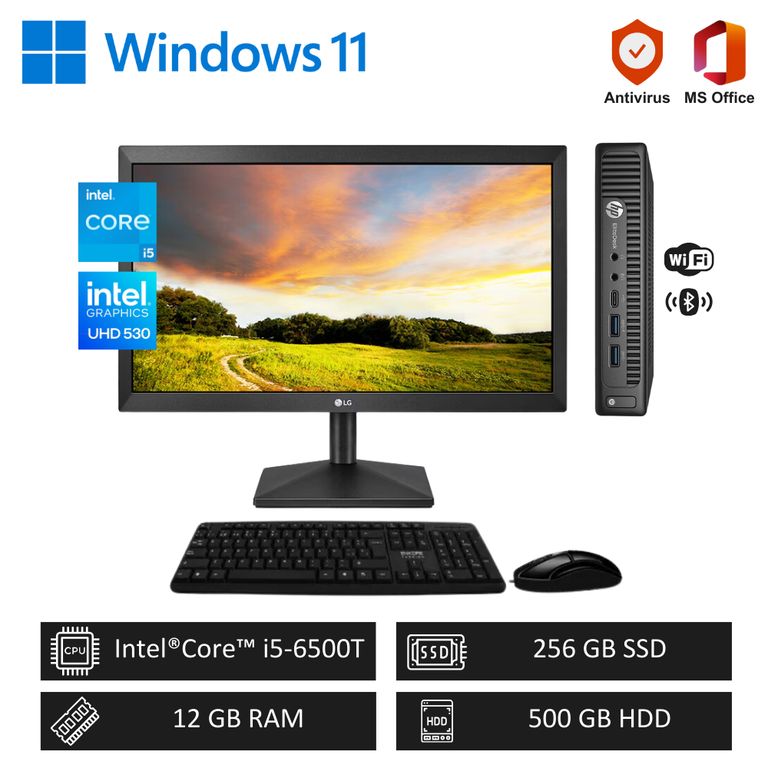 Computadora PC Empresarial Core i5 3,10 GHz 12GB RAM 256GB SSD+500GB HDD