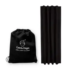 CUENTA OVEJAS - Cortina Blackout Portátil Plain Black Large 150 x 200 cm