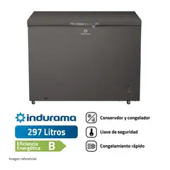 INDURAMA - Congeladora Horizontal 297 litros Defrost Gris CI-320DG