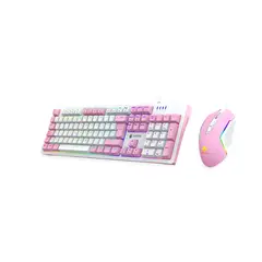 ANTRYX - Kit Gaming Teclado Mecánico + Mouse GC-5400 Pink