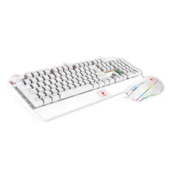 ANTRYX - Kit Teclado+Mouse Gaming GC-5100 Mecanico Sw Blue RGB White