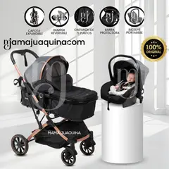 BABY - Coche Moisés Travel System «CLINT PRIME» Porta bebé Black