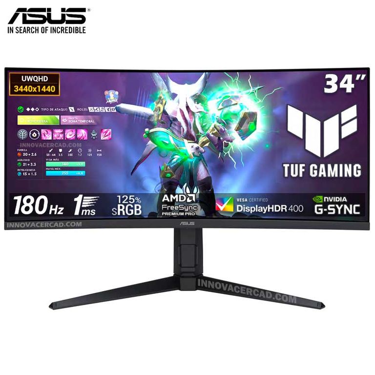 Monitor Tuf Gaming VG34VQL3A 34 CURVO VA WQHD 180Hz, 1ms, HDR