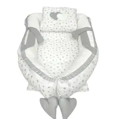 BABY MERINOS - Nido Colecho Expandible Jumbo Estrellas - Blanco