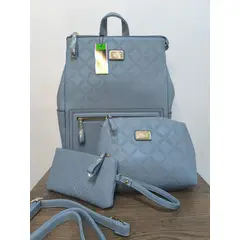 MARCO XENIA - Mochila portalaptop pack de 3 piezas - Celeste
