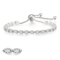 LA TIENDA 88 JOYAS Y ACCESORIOS - La Tienda 88 - Pulsera Brazalete Bañado en Oro de 18k - Blanco