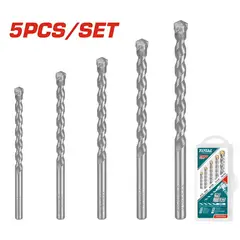 TOTAL TOOLS - Kit Set Juego Brocas Para Concreto 5 Piezas Total-TACSD5055