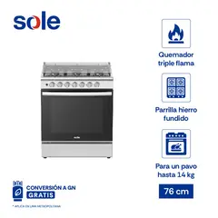 SOLE - Cocina De Pie Aruba Glp 76 Cm 6 Hornillas