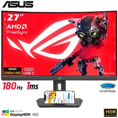 ASUS - Monitor XG27WCS 27 180HZ FAST VA 2560 x 1440 1MS HDMI DP