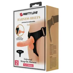 PRETTY LOVE - Dildo y Arnés Universal Ajustable Tom 20 cm x Ø 4.4 cm BDSM Strap On