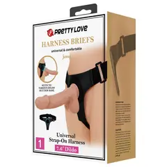 PRETTY LOVE - Dildo y Arnés Universal Ajustable Jerry 21.8 cm x Ø 4.6 cm BDSM StrapO