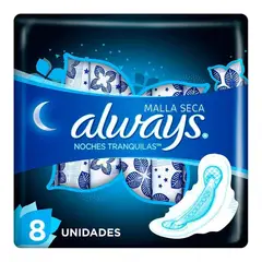 ALWAYS - Toallas Higiénicas Noches Tranquilas Malla Seca 8un