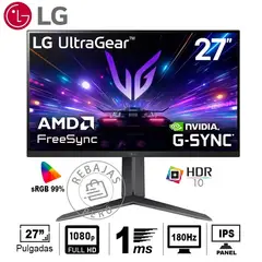 LG - Monitor 27 IPS 180Hz 1ms FHD G-Sync FreeSync - Gaming UltraGear