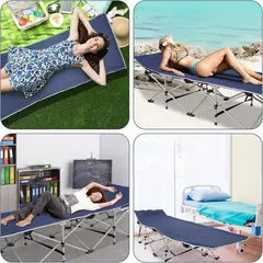 GENERICO - CAMA DE CAMPING PLEGABLE PÓRTATIL DE ALTA RESISTENCIA