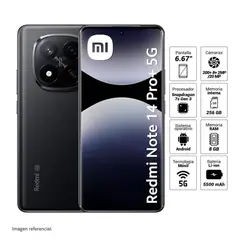 XIAOMI - CELULAR REDMI NOTE 14 PRO PLUS 5G 8GB 256 GB NEGRO OCASO