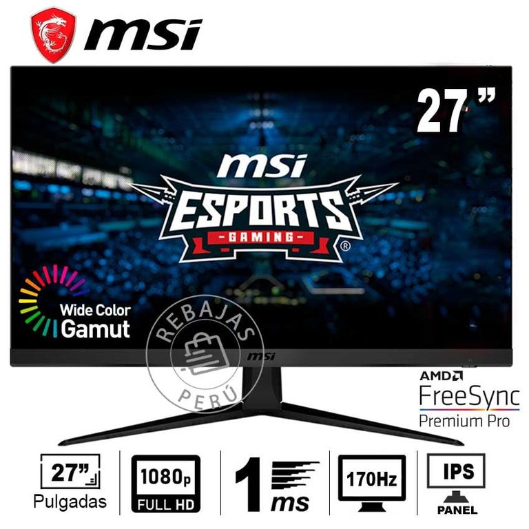 Monitor G2712 27 IPS FHD 170Hz 1ms FreeSync Sin Bordes