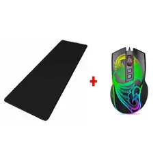 MICRONICS - Mouse Gamer RGB 12800 DPI + Pad mouse XL negro