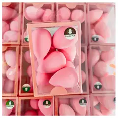 GENERICO - SET DE 6 MINI ESPONJAS PARA MAQUILLAJE BEAUTY BLENDER GOTA ROSA