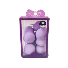 GENERICO - SET DE 6 MINI ESPONJAS PARA MAQUILLAJE BEAUTY BLENDER LILA
