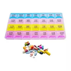 GENERICO - Pastillero Semanal 4 tomas Organizador de Pastillas con divisiones