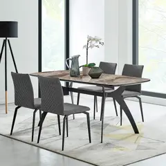 CENTRAL DECCO - COMEDOR 4 SILLAS VANCOUVER GRIS CLARO