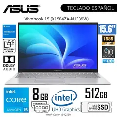ASUS - Laptop Vivobook X1504ZA-NJ339W Intel Core i5-1235U 8GB RAM 512GB SSD 15.6" FHD Windows 11