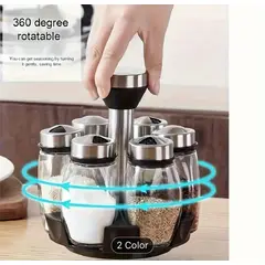 GENERICO - PACK 2 CONDIMENTEROS ESPECIEROS GIRATORIOS C/6 FRASCOS