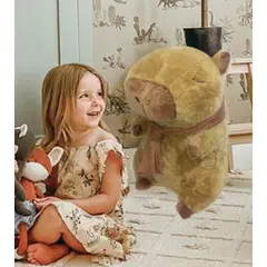 GENERICO - PELUCHE ALMOHADA CAPIBARA ADORABLE CON CHALINA SUAVE DE 36 CM