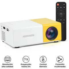 GENERICO - Proyector portatil multimedia led 1080p con control remoto