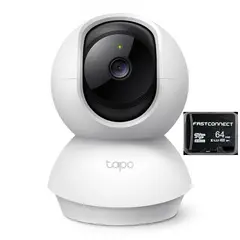 TP LINK - CÁMARA DE VIDEOVIGILANCIA INTELIGENTE TP-LINK TAPO C210 + MICROSD 64 GB