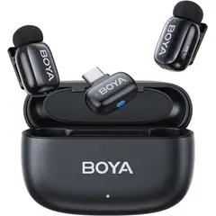 BOYA - Mini micrófono inalámbrico USB C cancelación de ruido 30 horas