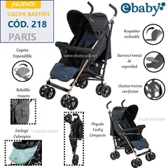 EBABY - COCHE BASTON RECLINABLE PARIS - AZUL