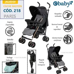 EBABY - COCHE BASTON RECLINABLE PARIS - GRIS