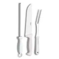 BRINOX - Juego de Cuchillos 3 Piezas para Asado Acero Inoxidable Precision