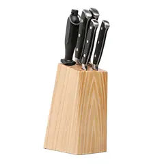 BRINOX - Juego de Cuchillos 7 Piezas Taco de Madera Acero Inoxidable Infinity