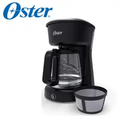 OSTER - Cafetera BVSTDCS121B de 12 tazas con Filtro Reutilizable