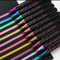 GENERICO - Plumones Acrílicos Metálicos Doble Punta x 24 unidades