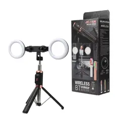 GENERICO - Palo Selfie Bluetooth Doble Luz Led 110cm Negro