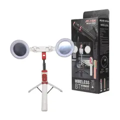 GENERICO - Palo Selfie Bluetooth Doble Luz Led 110cm Blanco