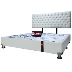 KAMAS - CAMA TARIMA KING + CABECERA AÉREA CAPITONEADO - BLANCO