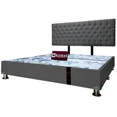 KAMAS - CAMA TARIMA KING + CABECERA AÉREA CAPITONEADO - PLOMO