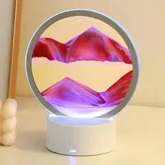 GENERICO - LÁMPARA LED TIPO RELOJ DE ARENA RGB 3D MULTICOLOR DECORATIVO ROSADO